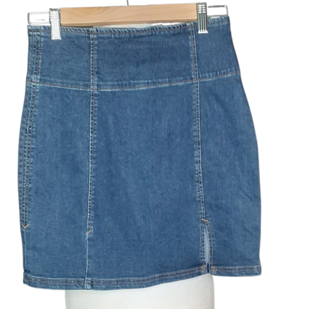 Free People Blue Denim Skirt